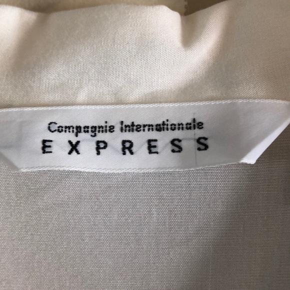 Express cream beige button-down shirt blouse M - Picture 2 of 9
